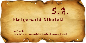 Steigerwald Nikolett névjegykártya