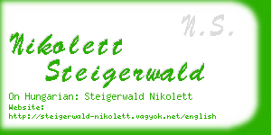 nikolett steigerwald business card